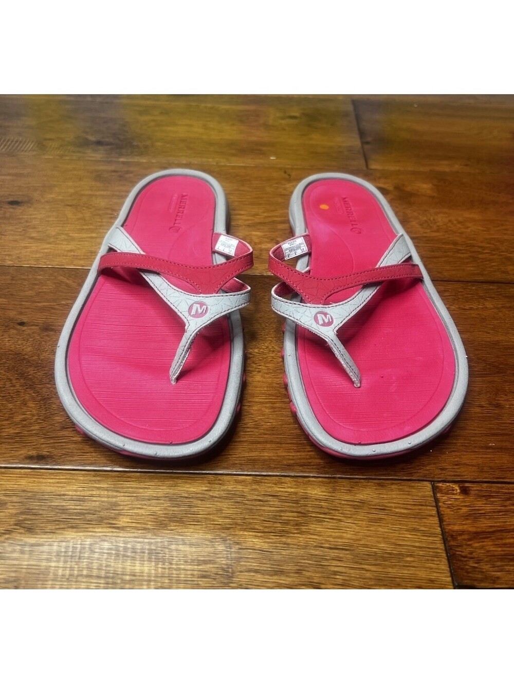 Merrell M-Select Wet Grip Sandals Womens 6 Pink Grey Hiking Outdoor Flip Flop